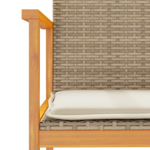Gartenstühle mit Kissen, 2er Set, Beige