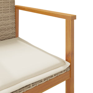 Gartenstühle mit Kissen, 2er Set, Beige
