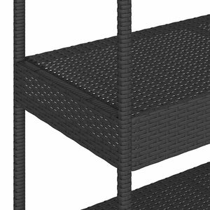 Barwagen Schwarz Poly Rattan Akazie
