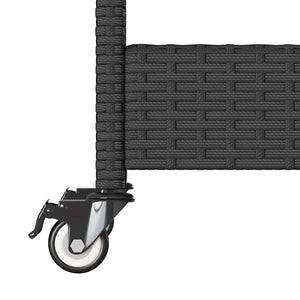Barwagen Schwarz Poly Rattan Akazie