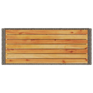 Barwagen Grau Poly Rattan Akazie