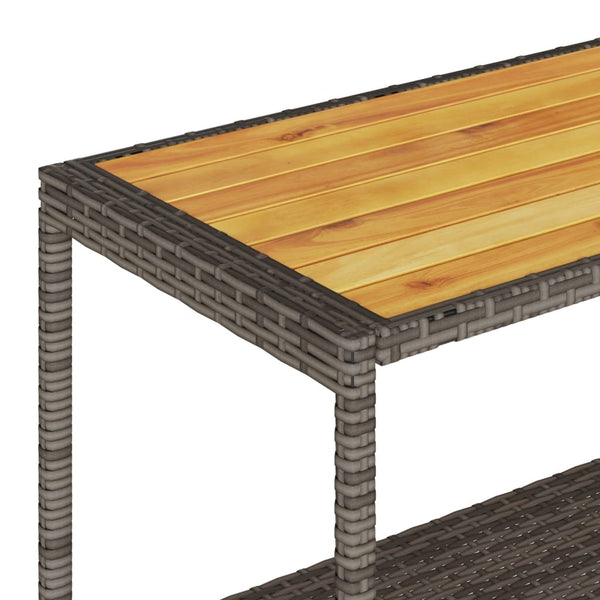 Barwagen Grau Poly Rattan Akazie
