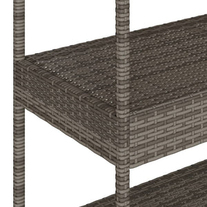 Barwagen Grau Poly Rattan Akazie