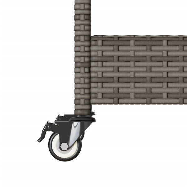 Barwagen Grau Poly Rattan Akazie