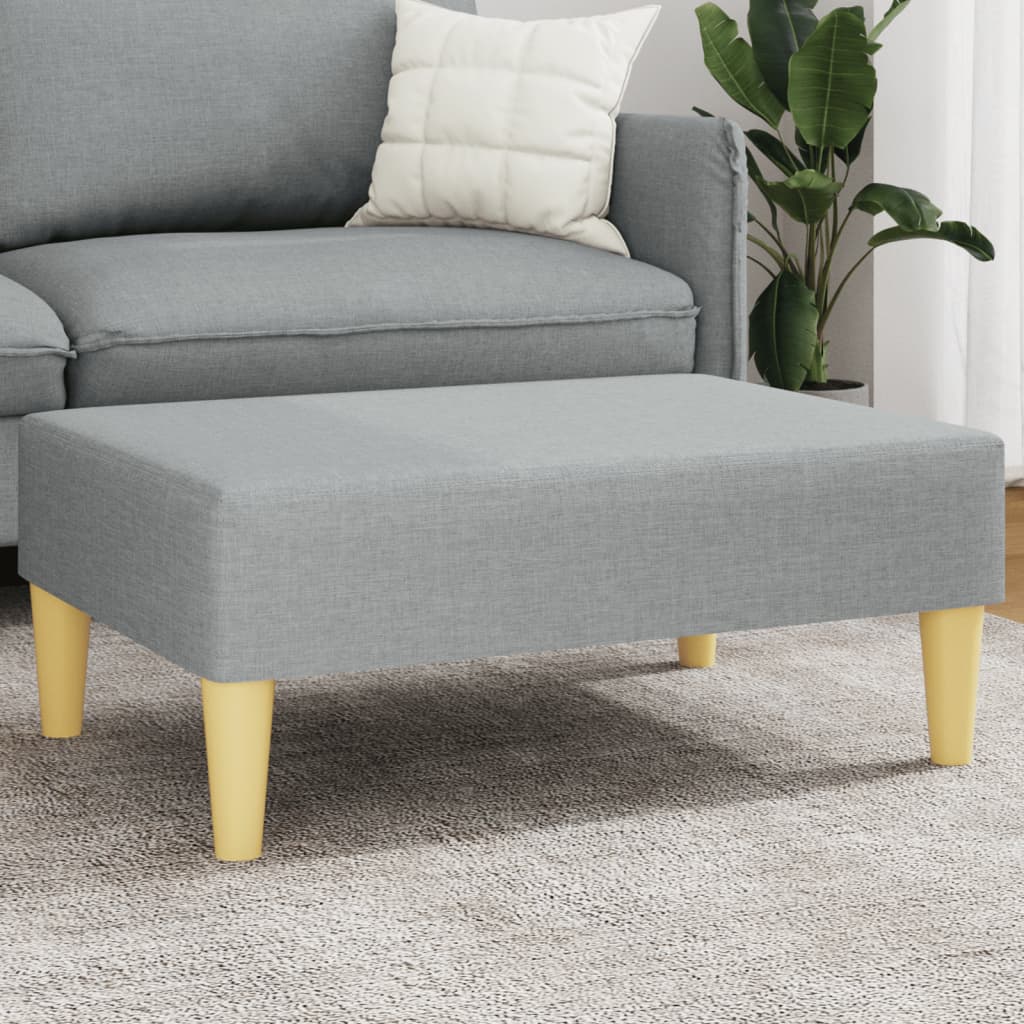 Hellgrauer Stoff Fußhocker 77x55 cm