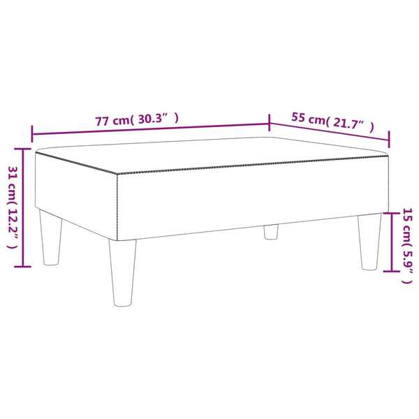 Dunkelgrauer Stoff Fußhocker 77x55 cm