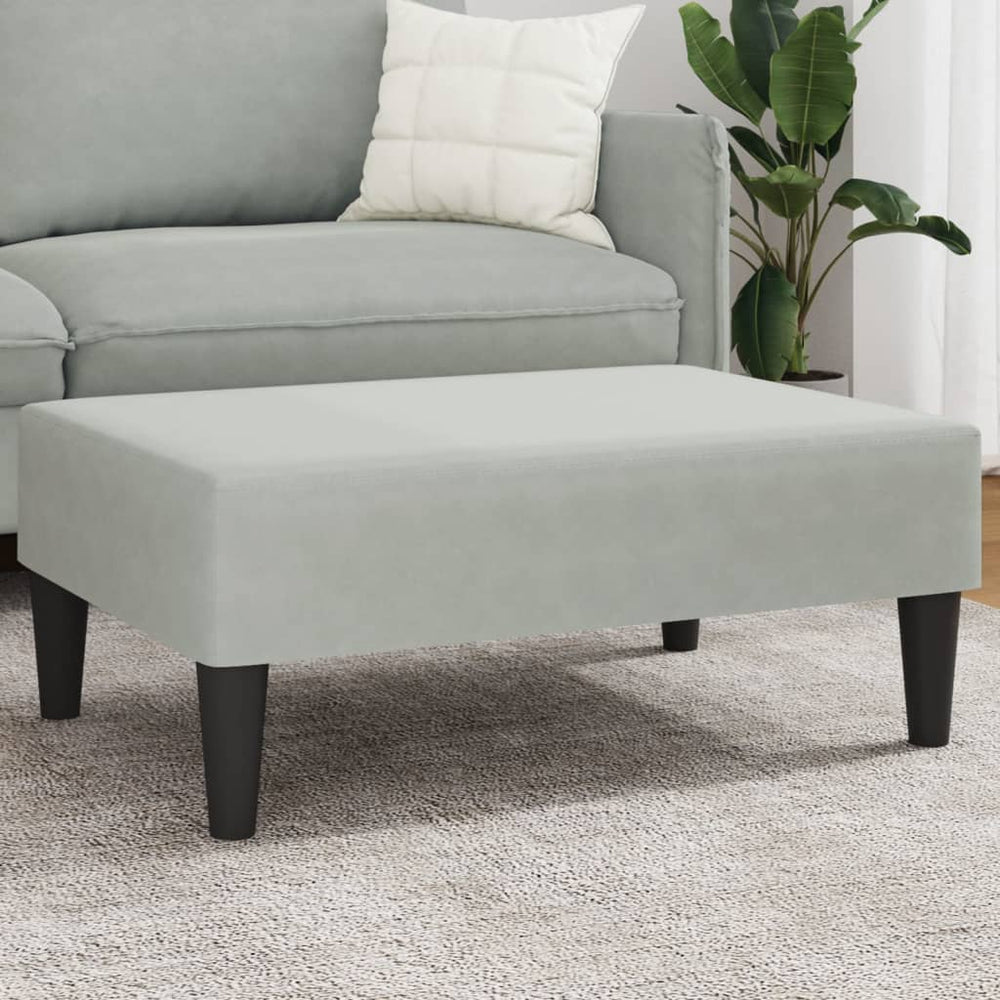 Hocker Hellgrau Samt 77x55x31 cm