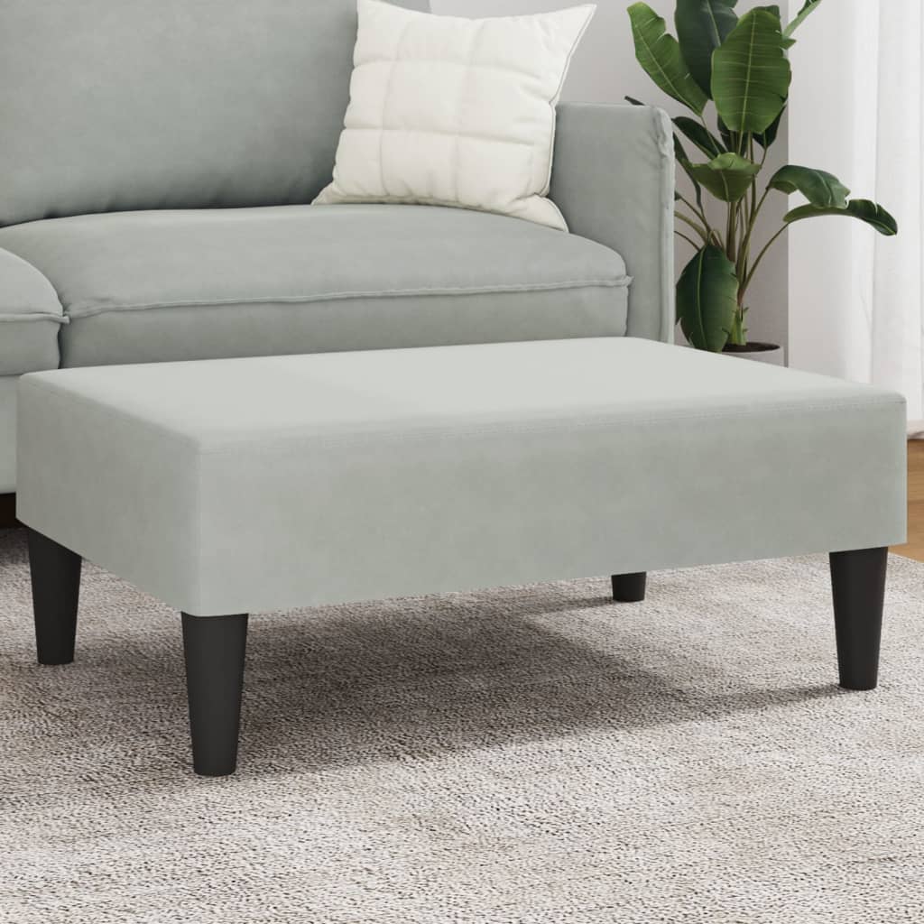 vidaXL Pouf gris clair 77x55x31 cm velours