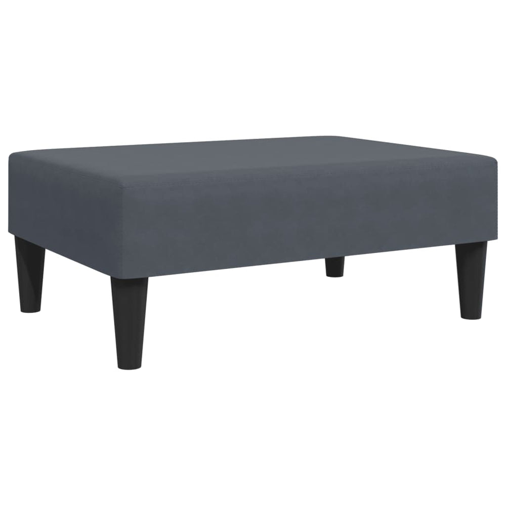 Dunkelgrauer Samt Fußhocker 77x55 cm