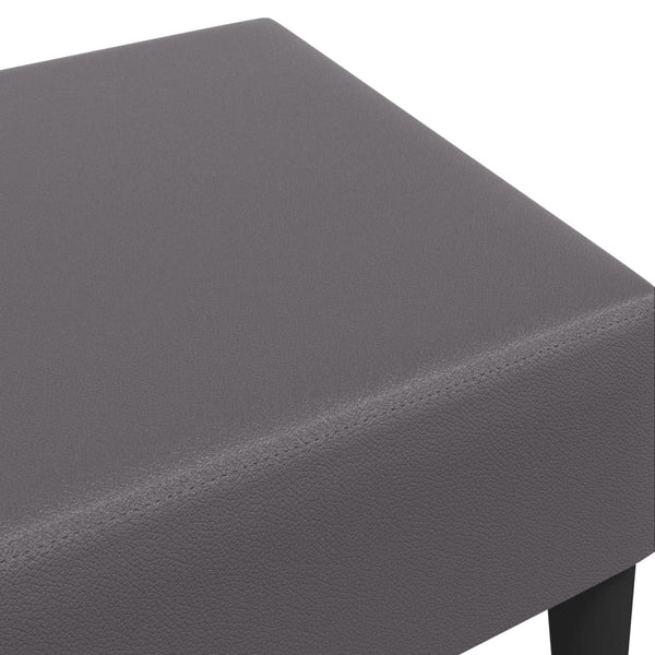 Grauer Kunstleder Fußhocker 77x55x31 cm