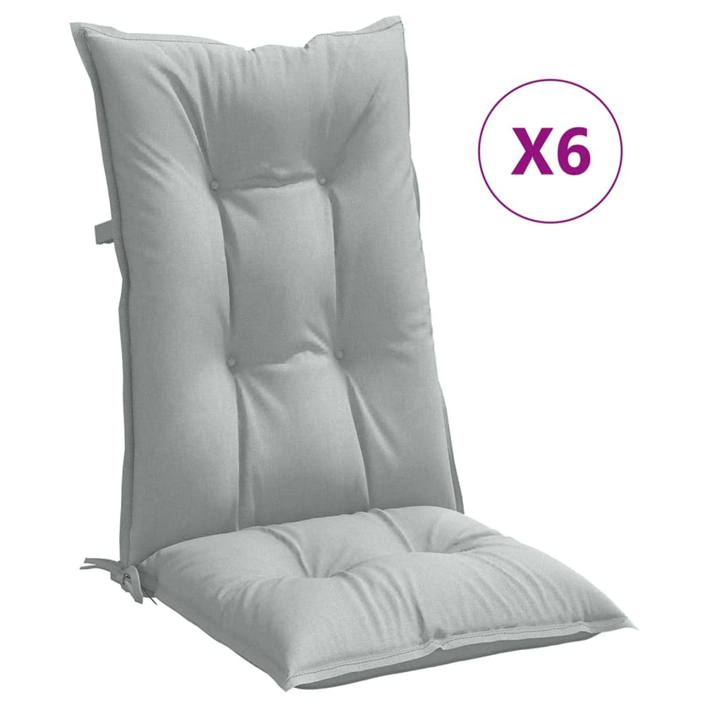 Hochlehner Auflagen 6er Set Hellgrau 120x50x7 cm