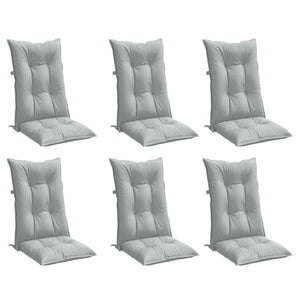 Hochlehner Auflagen 6er Set Hellgrau 120x50x7 cm