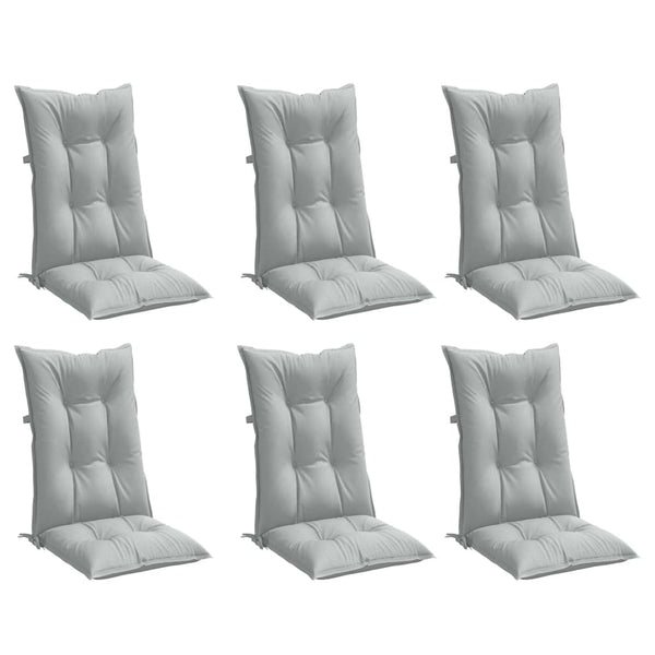 Hochlehner Auflagen 6er Set Hellgrau 120x50x7 cm