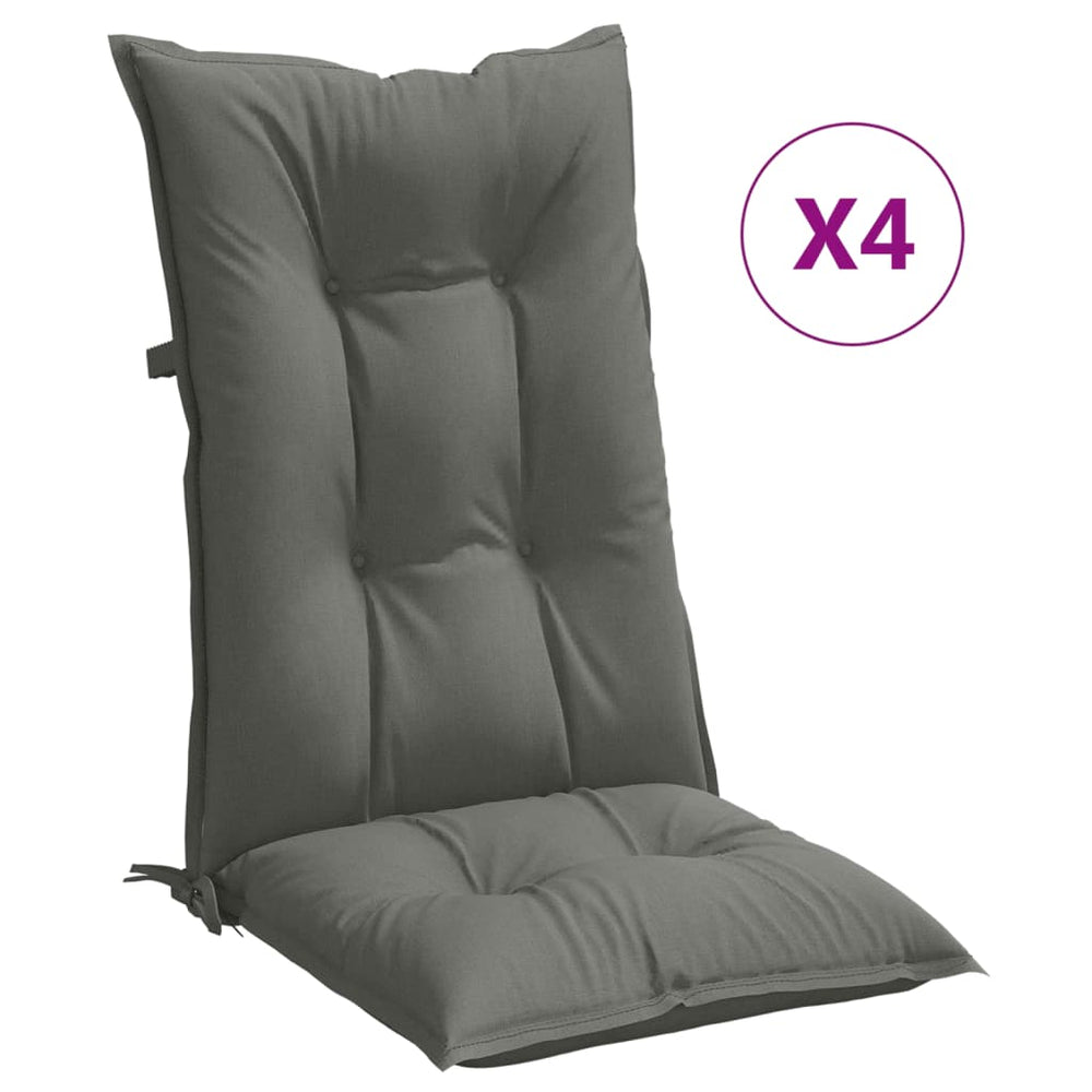 Hochlehner Auflagen 4er Set Dunkelgrau 120 cm