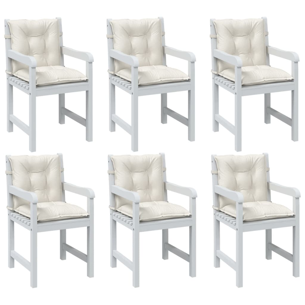 Niedriglehner Auflagen 6er Set Creme 100x50 cm