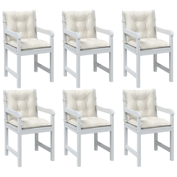 Niedriglehner Auflagen 6er Set Creme 100x50 cm