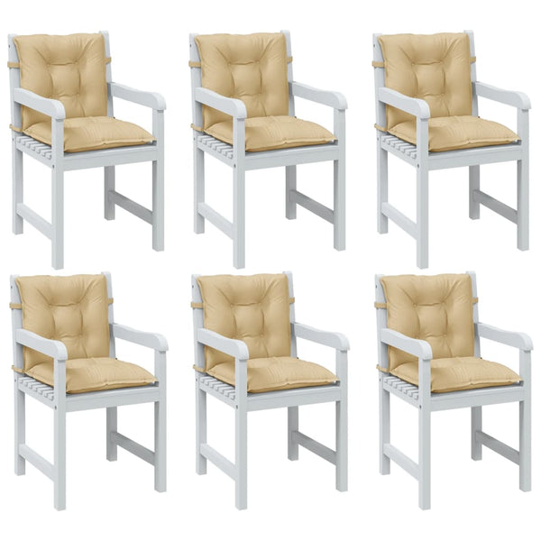 Niedriglehner Auflagen 6er Set Beige