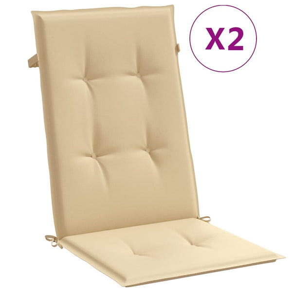 2er Set Hochlehner Auflagen Beige 120x50 cm