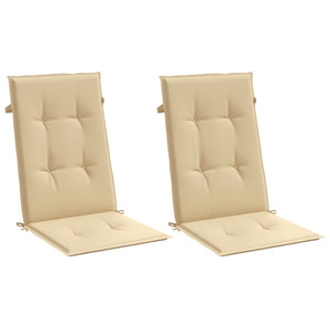 2er Set Hochlehner Auflagen Beige 120x50 cm