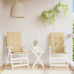 2er Set Hochlehner Auflagen Beige 120x50 cm