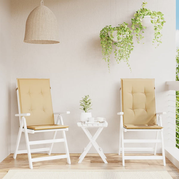 2er Set Hochlehner Auflagen Beige 120x50 cm