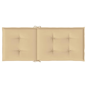 2er Set Hochlehner Auflagen Beige 120x50 cm