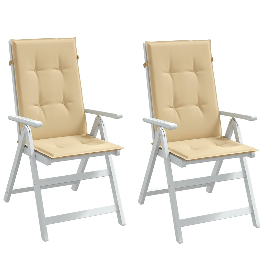 2er Set Hochlehner Auflagen Beige 120x50 cm
