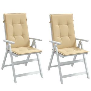 2er Set Hochlehner Auflagen Beige 120x50 cm