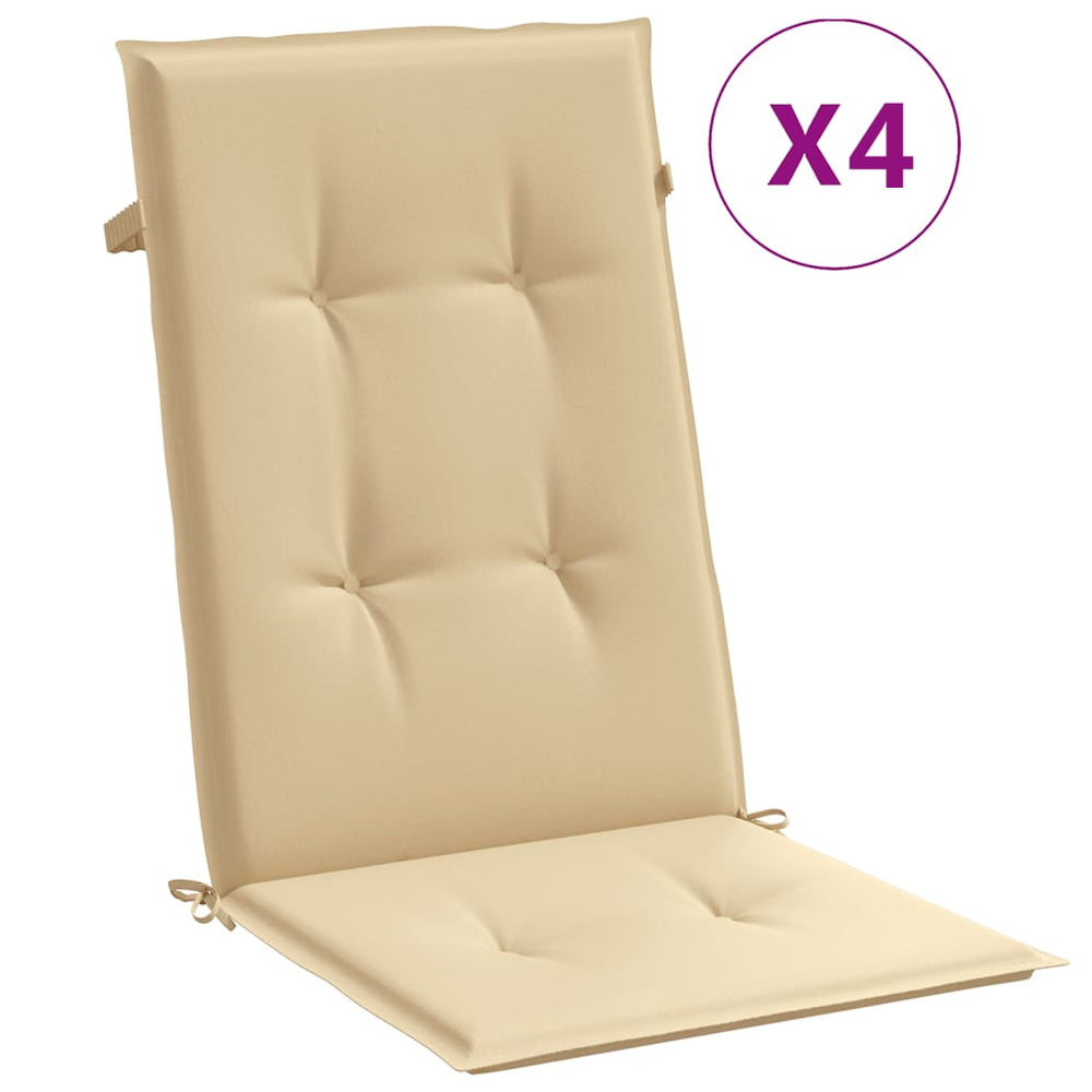 Hochlehner Auflagen 4er-Set Beige 120x50 cm
