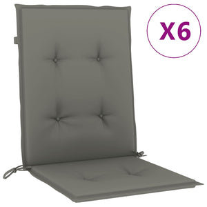 Niedriglehner Auflagen 6er Set Dunkelgrau
