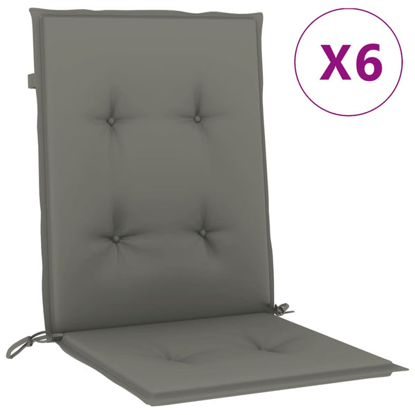 Niedriglehner Auflagen 6er Set Dunkelgrau