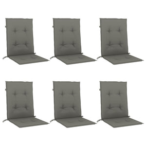 Niedriglehner Auflagen 6er Set Dunkelgrau