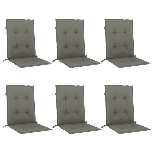 Niedriglehner Auflagen 6er Set Dunkelgrau