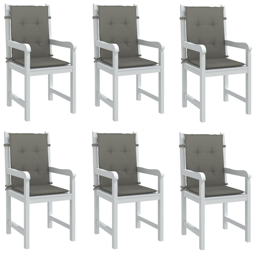 Niedriglehner Auflagen 6er Set Dunkelgrau