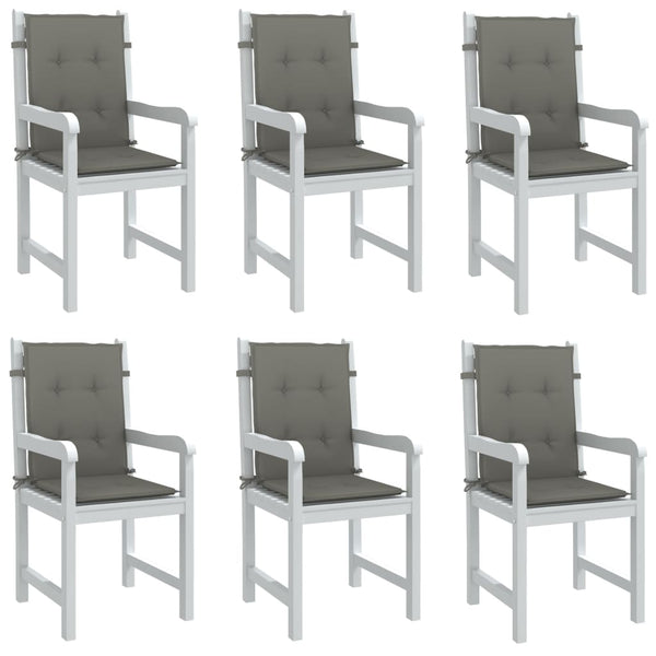 Niedriglehner Auflagen 6er Set Dunkelgrau