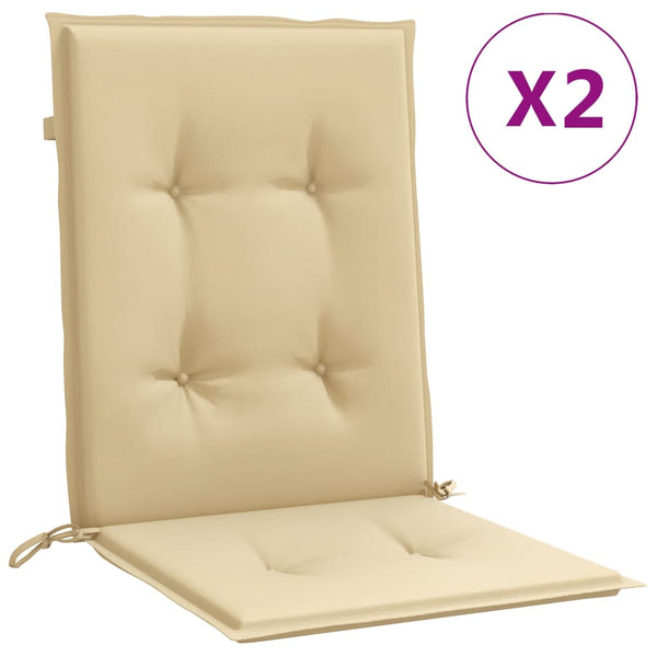 Niedriglehner Auflagen 2er-Set Beige 100x50 cm