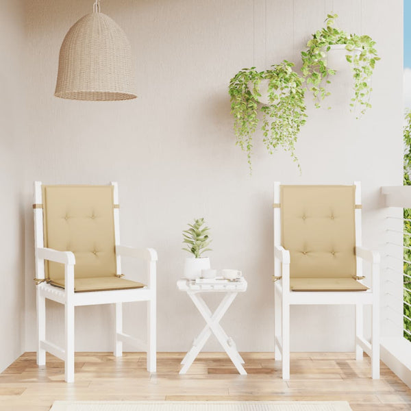 Niedriglehner Auflagen 2er-Set Beige 100x50 cm
