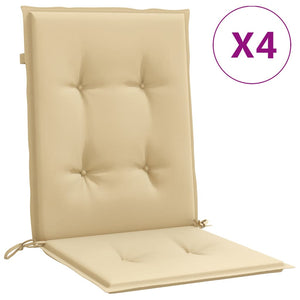 vidaXL Coussins pour chaises à dossier bas 4 pcs. Mélange beige 100x50x4 cm Tissu