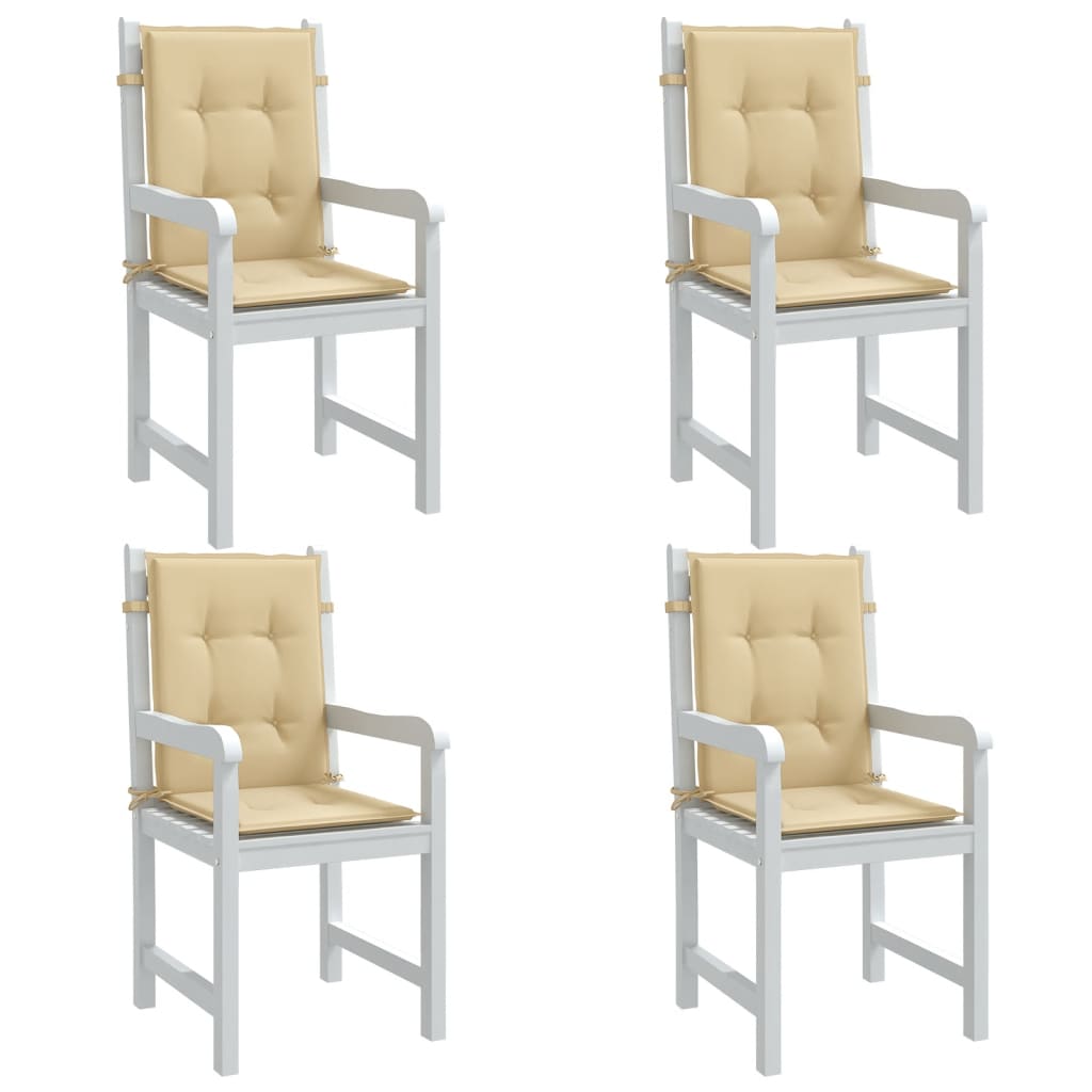 vidaXL Coussins pour chaises à dossier bas 4 pcs. Mélange beige 100x50x4 cm Tissu