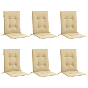 Niedriglehner Auflagen Beige 6er Set 100x50 cm