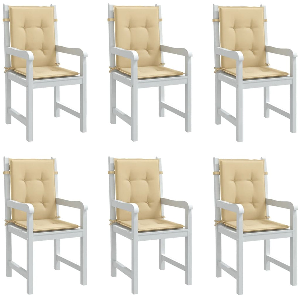 Niedriglehner Auflagen Beige 6er Set 100x50 cm