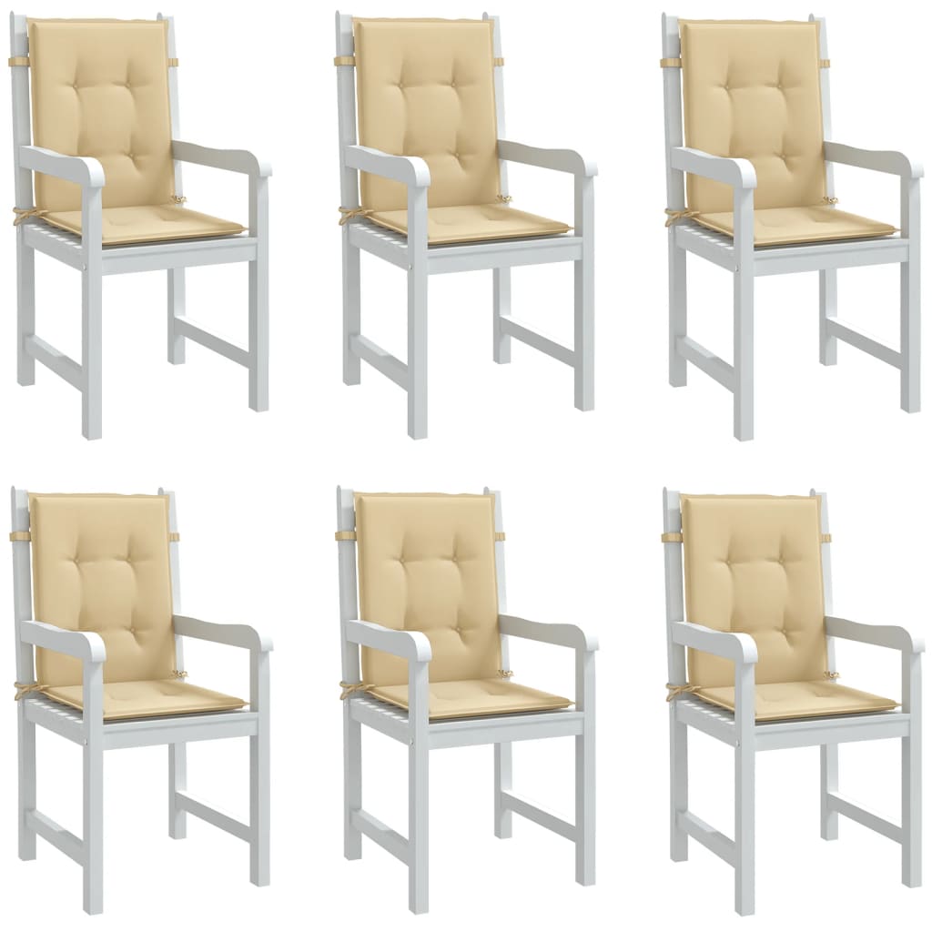 Niedriglehner Auflagen Beige 6er Set 100x50 cm
