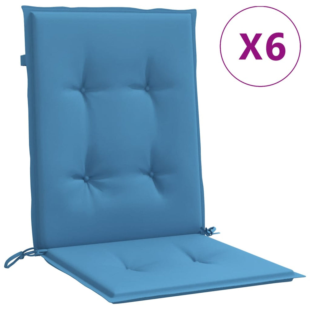 Niedriglehner Auflagen 6er Set Blau 100x50 cm