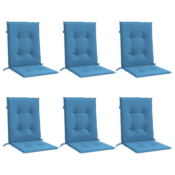 Niedriglehner Auflagen 6er Set Blau 100x50 cm