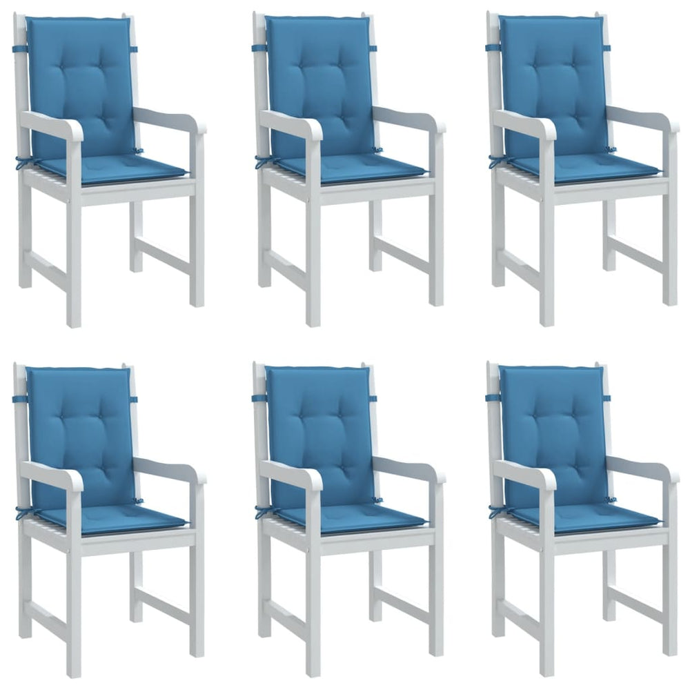 Niedriglehner Auflagen 6er Set Blau 100x50 cm