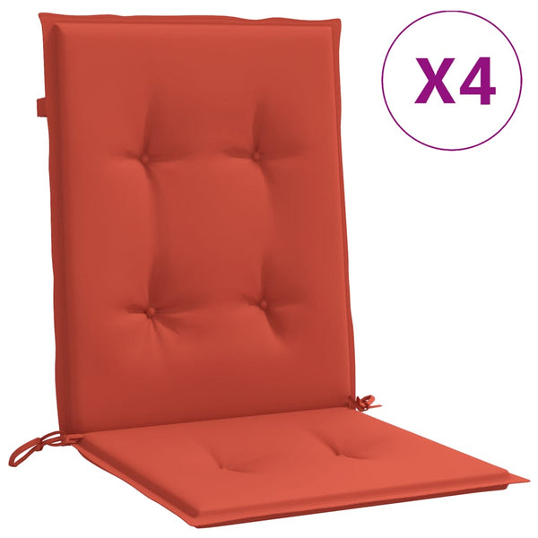 Niedriglehner Auflagen 4er Set Rot Melange
