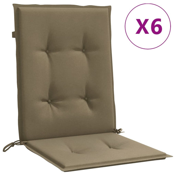 Niedriglehner Auflagen 6er Set Taupe 100x50 cm