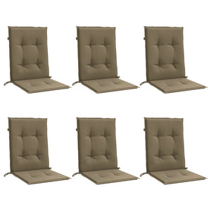 Niedriglehner Auflagen 6er Set Taupe 100x50 cm