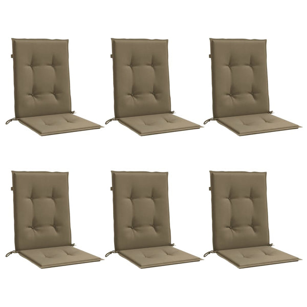 Niedriglehner Auflagen 6er Set Taupe 100x50 cm