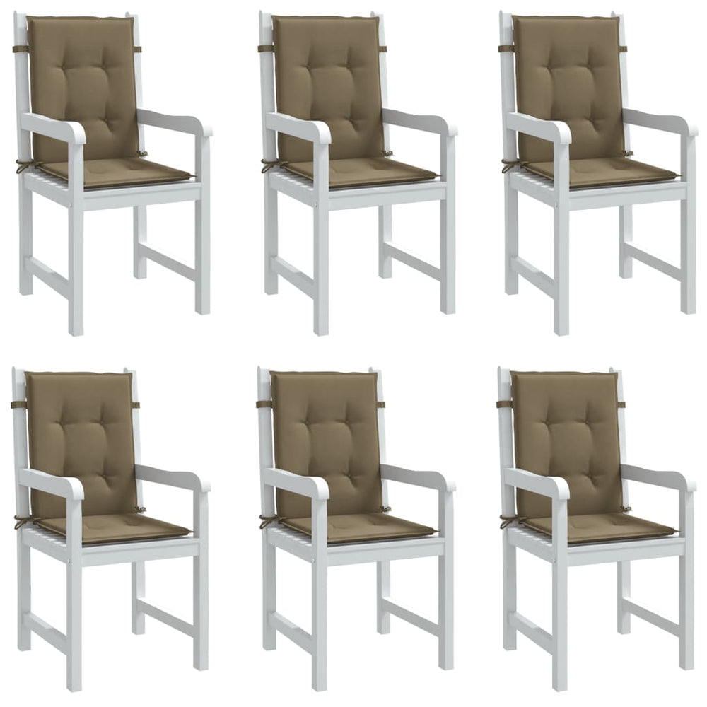 Niedriglehner Auflagen 6er Set Taupe 100x50 cm